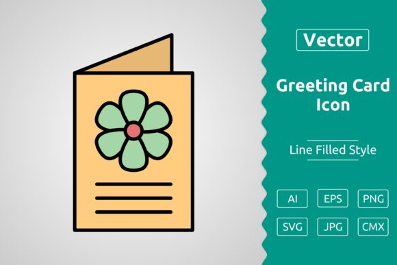 Download Vector Greeting Card Filled Outline Icon - Vector Collection