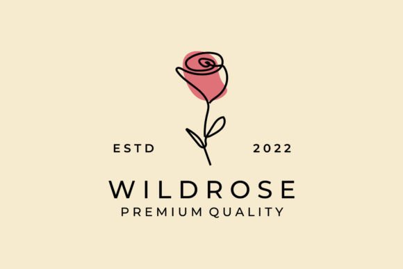 Download Wild Rose Flower Line Art Logo Vector - Vector Collection