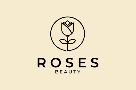 Download Rose Flower Badge Logo Vector for Beauty - Vector Collection