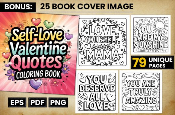 Download Self-Love Valentine Quotes Coloring Page - Valentine quotes Collection